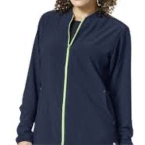 Carhartt Dark Blue Jacket with Green Zipper